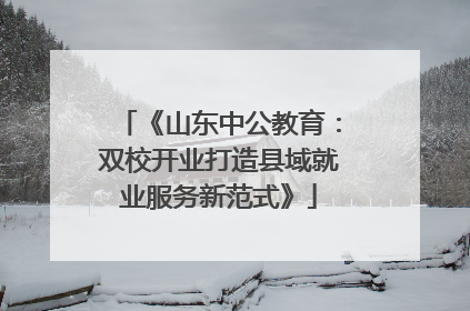 《山东中公教育：双校开业打造县域就业服务新范式》