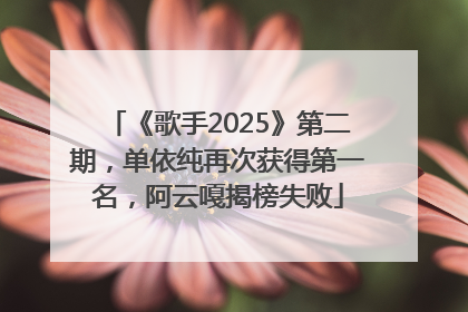 《歌手2025》第二期，单依纯再次获得第一名，阿云嘎揭榜失败