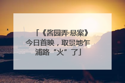 《酱园弄·悬案》今日首映，取景地乍浦路“火”了