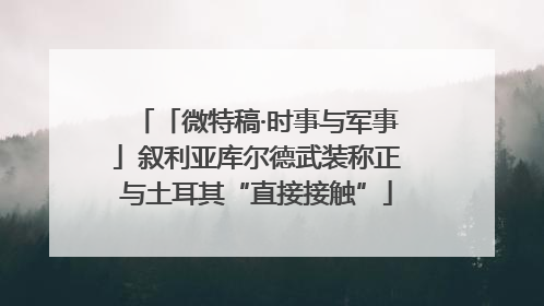 「微特稿·时事与军事」叙利亚库尔德武装称正与土耳其“直接接触”