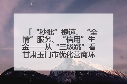 “秒批”提速、“全情”服务、“信用”生金——从“三级跳”看甘肃玉门市优化营商环境的进阶之路