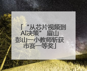 “从芯片视频到AI决策” 眉山彭山一小教师斩获市赛一等奖