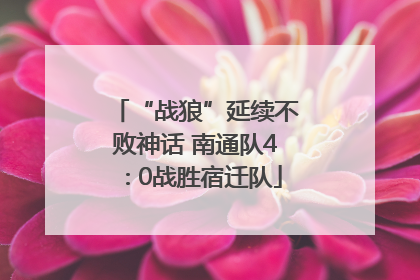 “战狼”延续不败神话 南通队4∶0战胜宿迁队