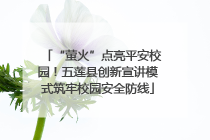 “萤火”点亮平安校园！五莲县创新宣讲模式筑牢校园安全防线