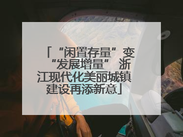 “闲置存量”变“发展增量” 浙江现代化美丽城镇建设再添新意