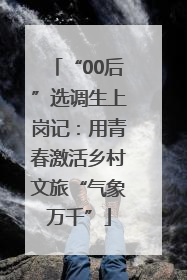 “00后”选调生上岗记：用青春激活乡村文旅“气象万千”