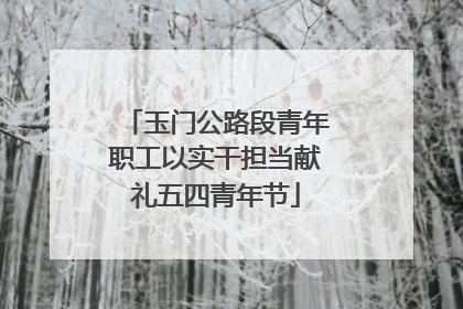 玉门公路段青年职工以实干担当献礼五四青年节