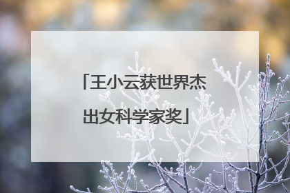 王小云获世界杰出女科学家奖