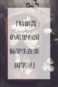 特朗普：仍希望有国际学生在美国学习