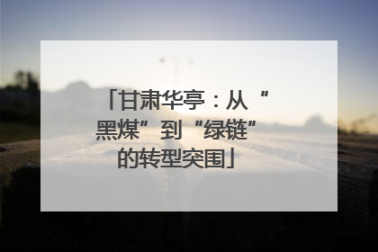 甘肃华亭：从“黑煤”到“绿链”的转型突围