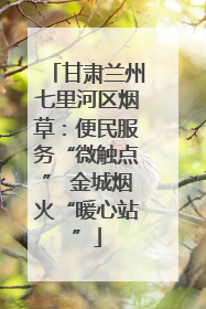 甘肃兰州七里河区烟草：便民服务“微触点” 金城烟火“暖心站”