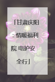 甘肃庆阳：情暖福利院 电护安全行