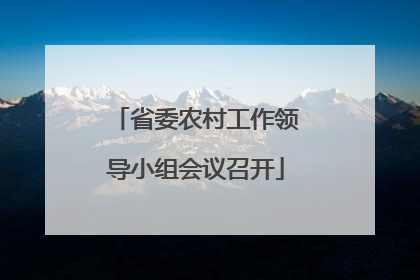 省委农村工作领导小组会议召开