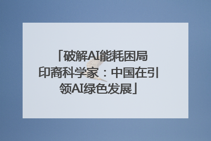 破解AI能耗困局 印裔科学家：中国在引领AI绿色发展