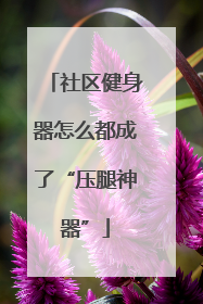 社区健身器怎么都成了“压腿神器”