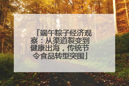 端午粽子经济观察：从渠道裂变到健康出海，传统节令食品转型突围