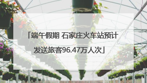 端午假期 石家庄火车站预计发送旅客96.47万人次