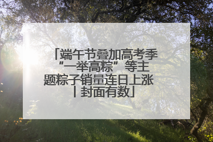 端午节叠加高考季 “一举高粽”等主题粽子销量连日上涨丨封面有数
