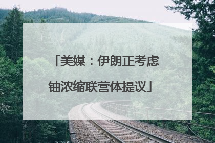 美媒：伊朗正考虑铀浓缩联营体提议