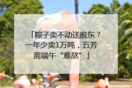 粽子卖不动送股东？一年少卖1万吨，五芳斋端午“难熬”