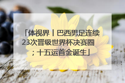 体视界丨巴西男足连续23次晋级世界杯决赛圈；十五运首金诞生