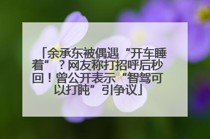 余承东被偶遇“开车睡着”？网友称打招呼后秒回！曾公开表示“智驾可以打盹”引争议