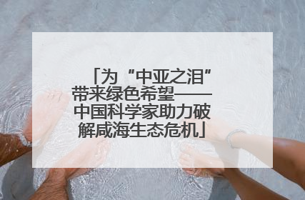 为“中亚之泪”带来绿色希望——中国科学家助力破解咸海生态危机