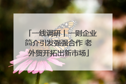 一线调研丨一则企业简介引发强强合作 老外贸开拓出新市场