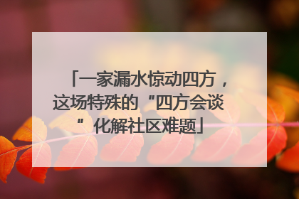 一家漏水惊动四方，这场特殊的“四方会谈”化解社区难题
