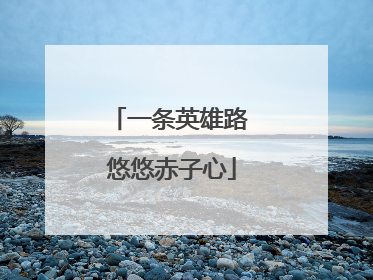 一条英雄路 悠悠赤子心