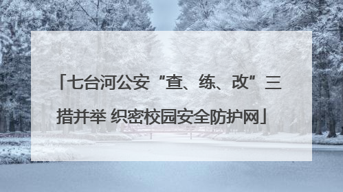 七台河公安“查、练、改”三措并举 织密校园安全防护网
