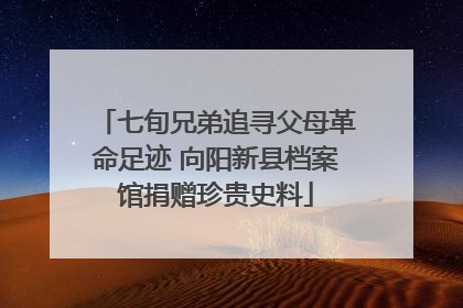 七旬兄弟追寻父母革命足迹 向阳新县档案馆捐赠珍贵史料