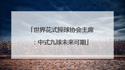 世界花式撞球协会主席：中式九球未来可期