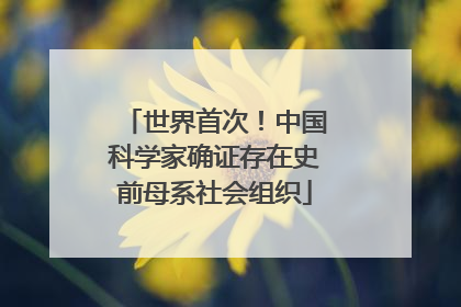 世界首次！中国科学家确证存在史前母系社会组织
