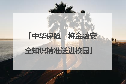 中华保险：将金融安全知识精准送进校园