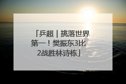 乒超｜挑落世界第一！樊振东3比2战胜林诗栋
