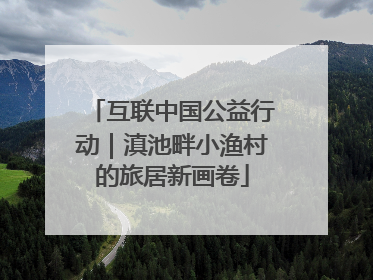 互联中国公益行动｜滇池畔小渔村的旅居新画卷