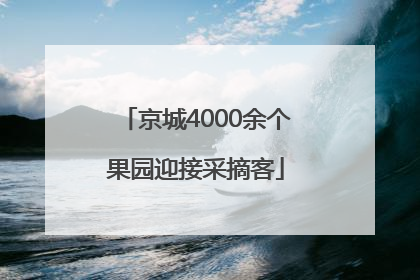 京城4000余个果园迎接采摘客