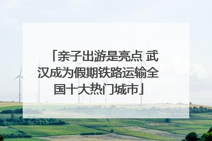 亲子出游是亮点 武汉成为假期铁路运输全国十大热门城市