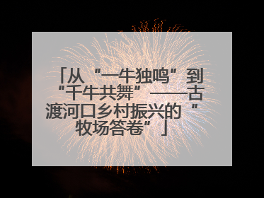 从“一牛独鸣”到“千牛共舞”——古渡河口乡村振兴的“牧场答卷”