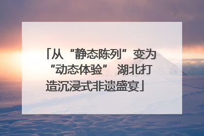 从“静态陈列”变为“动态体验” 湖北打造沉浸式非遗盛宴