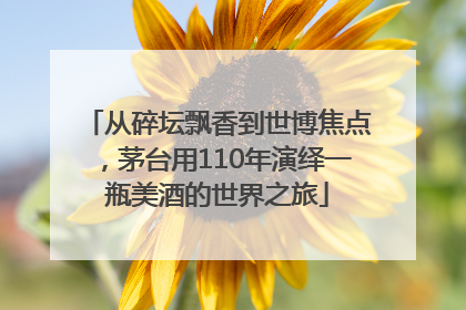 从碎坛飘香到世博焦点，茅台用110年演绎一瓶美酒的世界之旅