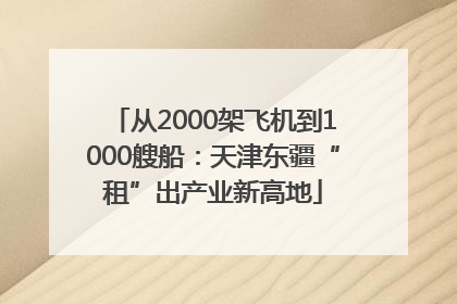 从2000架飞机到1000艘船：天津东疆“租”出产业新高地