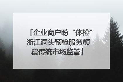 企业商户盼“体检” 浙江洞头预检服务颠覆传统市场监管