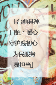 台前县孙口镇：暖心守护践初心 为民服务显担当