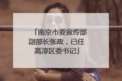 南京市委宣传部副部长张政，已任高淳区委书记