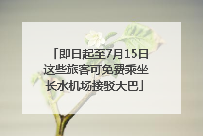 即日起至7月15日 这些旅客可免费乘坐长水机场接驳大巴