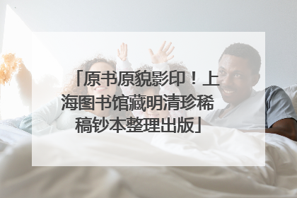 原书原貌影印！上海图书馆藏明清珍稀稿钞本整理出版