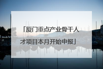 厦门重点产业骨干人才项目本月开始申报