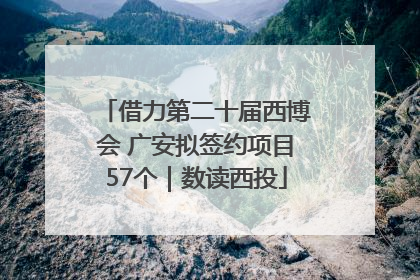 借力第二十届西博会 广安拟签约项目57个｜数读西投